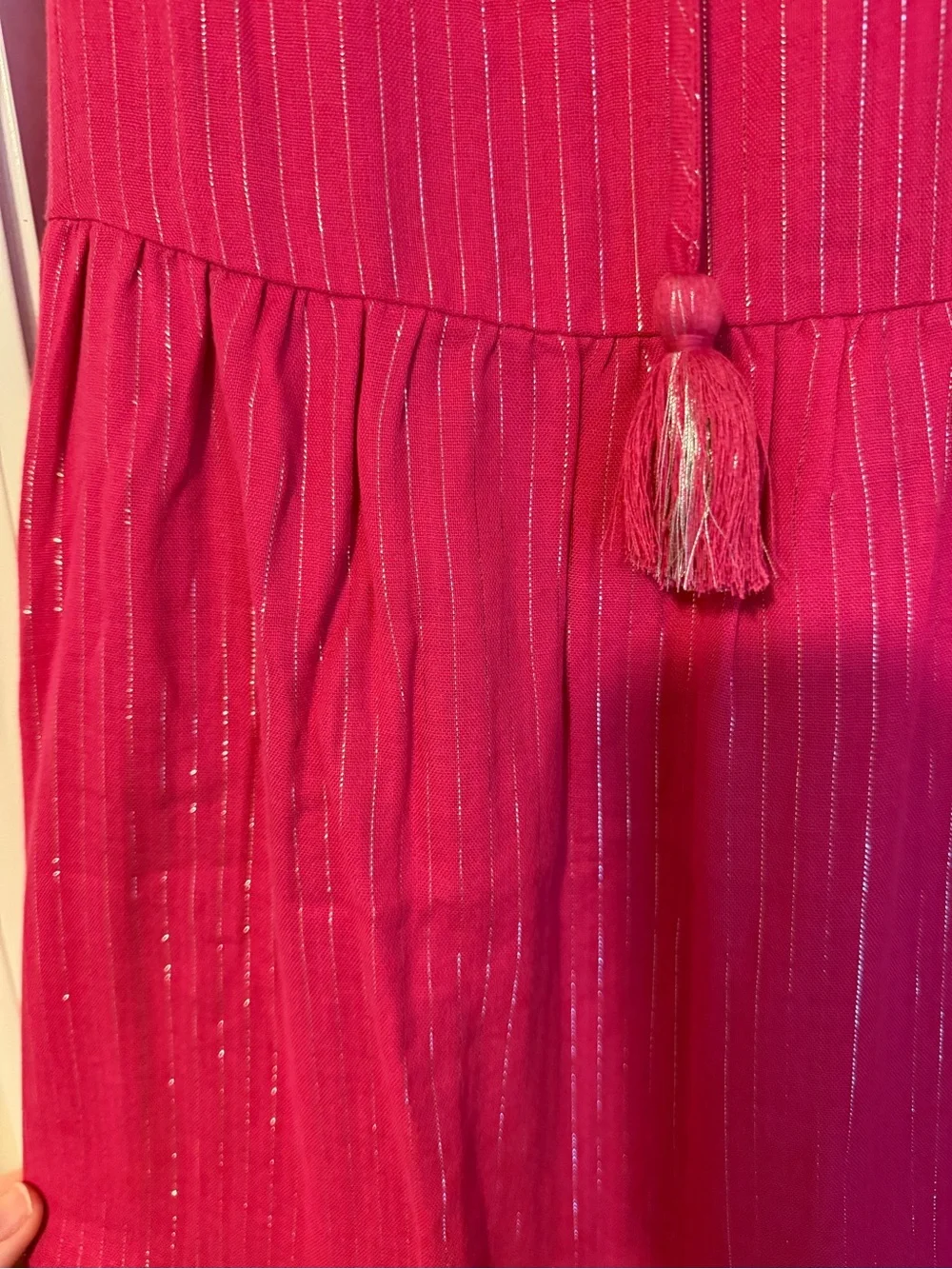 J Crew Pink Sleeveless Tunic Dress with Metallic Stripes